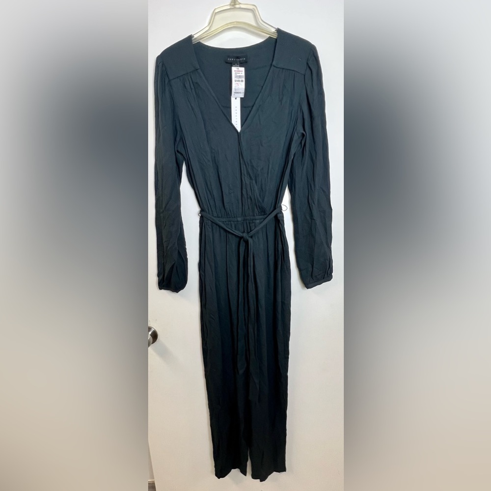 *Sanctuary Sleeve Shoulder Ruched Jumpsuit Black Size S